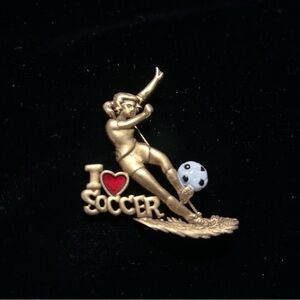 VTG Gold Soccer Player Brooch